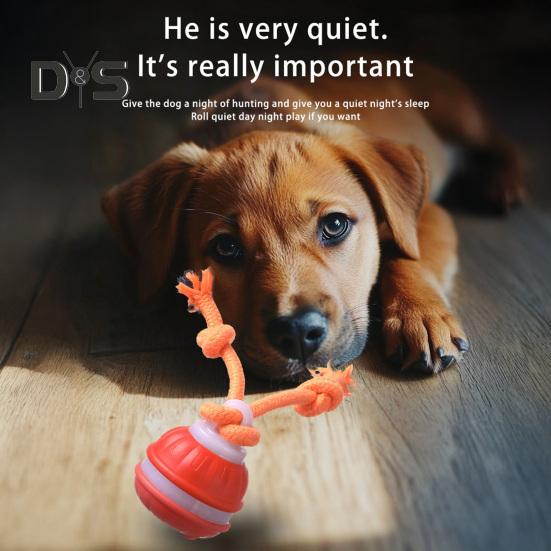 Умная автоматическая игрушка для собак с движущимся мячом и пищащим датчиком движения, компактный дизайн, зарядка через USB, интерактивная катящаяся игрушка для домашних животных