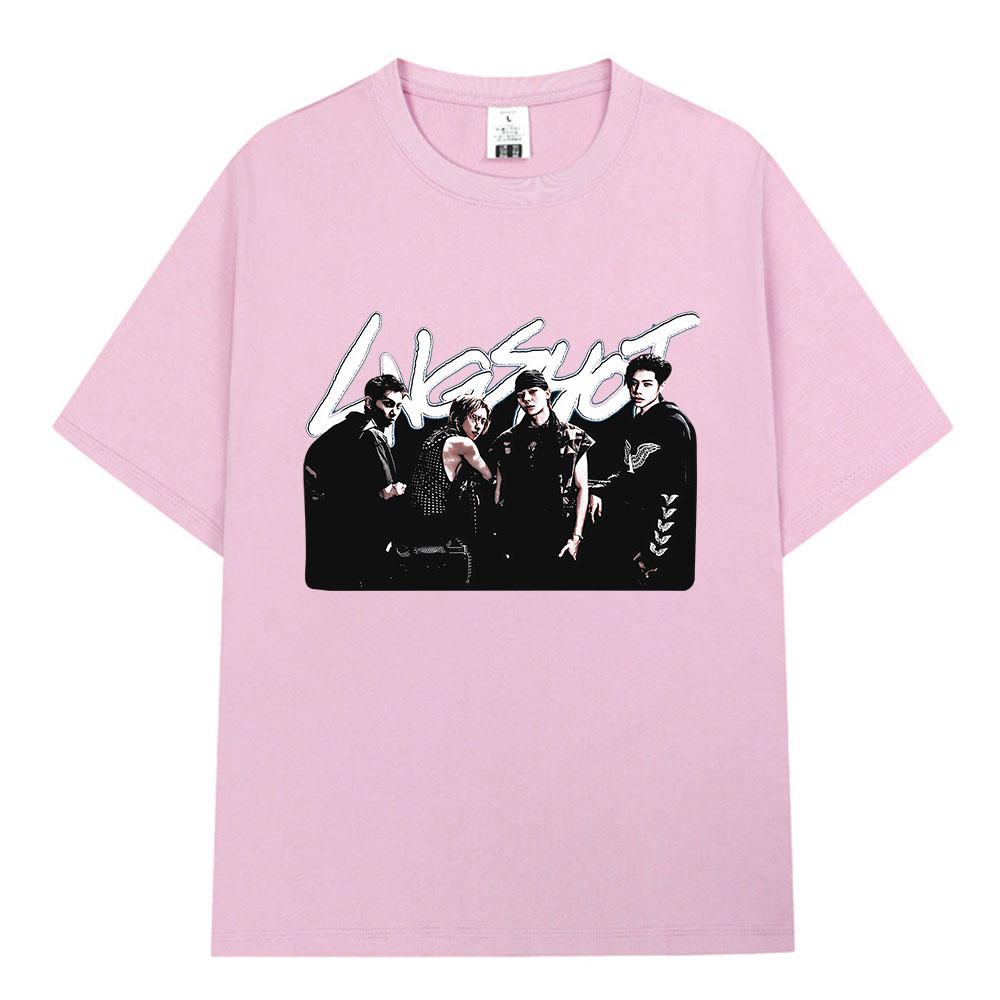 Korean Kpop Hip Hop Group Lngshot Tshirt Unisexs Women Clothing Fashion Oversized Cotton Casual Y2K Short Sleeve Tees Streetwear