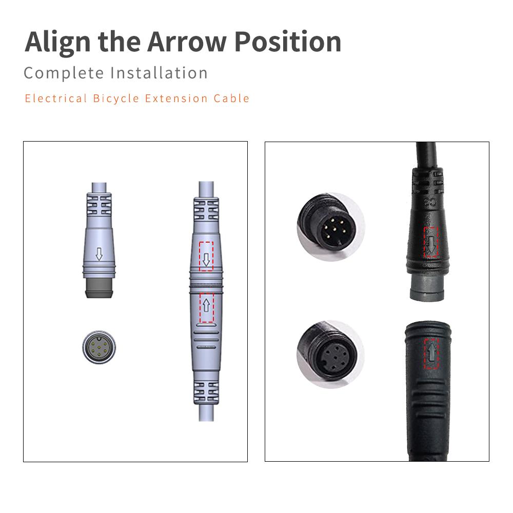 Julet Ebike Cable2 3 4 5 6Pin Conversion Convert Line Waterproof Extension Cable for Throttle Display Ebrake Light Throttles 2