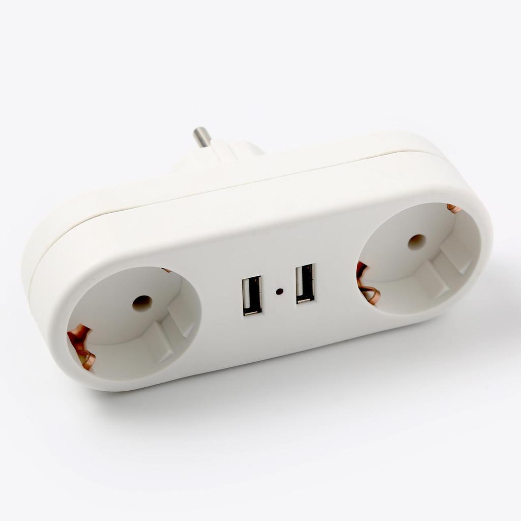 Преобразователь USB-разъемов с 1 на 2 Fath 2 USB, немецкий стандарт DE и европейский стандарт