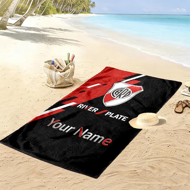 Name Custom River Plate Print Beach Towel, Large Soft Quick Dry Towel for Beach Camping Swimming