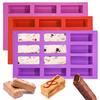 Random Color Granola Bar Mold Silicone Mold12-Cavity Rectangle Molds for Energy BarSilicone Baking Molds for Large Granola Bar