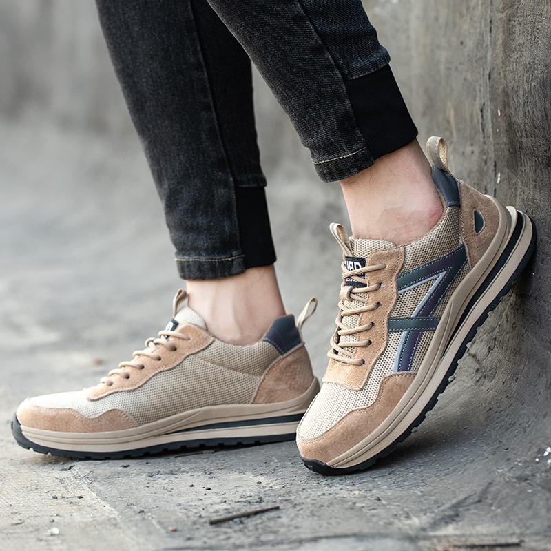 Мужские рабочие ботинки с мягкой подошвой, стальным подноском, защитой от ударов и проколов, износостойкой резиновой подошвой, дезодорирующие и дышащие, для строительной площадки