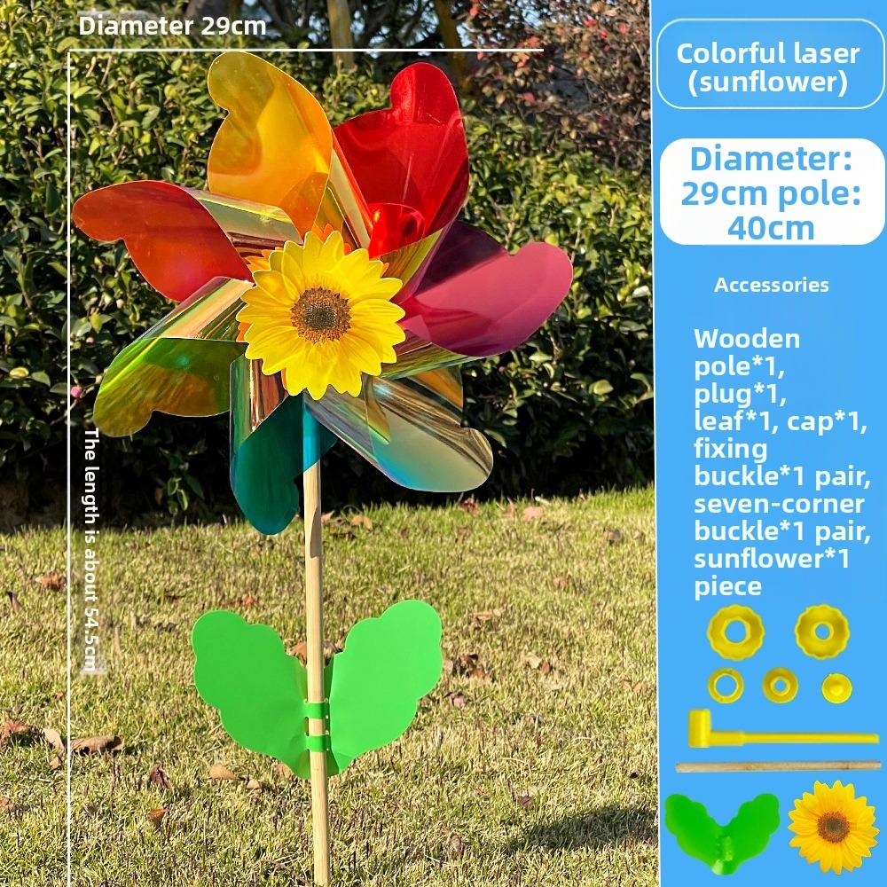 21/29/37cm Sunflower Windmill Multistyles Colorful Windmill Outdoor Party Picnic Decor