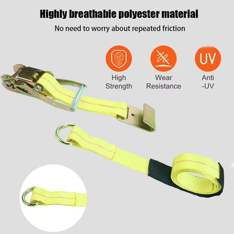 Ratchet Tie Down Straps Kit Tire Straps Car Tie Down Straps with Snap Hooks for Passenger Car Truck Trailer