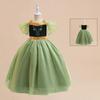 Halloween Frozen Princess Anna Sequin Mesh Dress for Girls - Stage Performance Costume