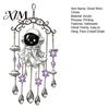 Holiday Wind Chime Halloween Ghost Decoration, Vintage Sun Catcher with Faux Crystal Drops Tassels, Acrylic Hanging Ornament for Party Window