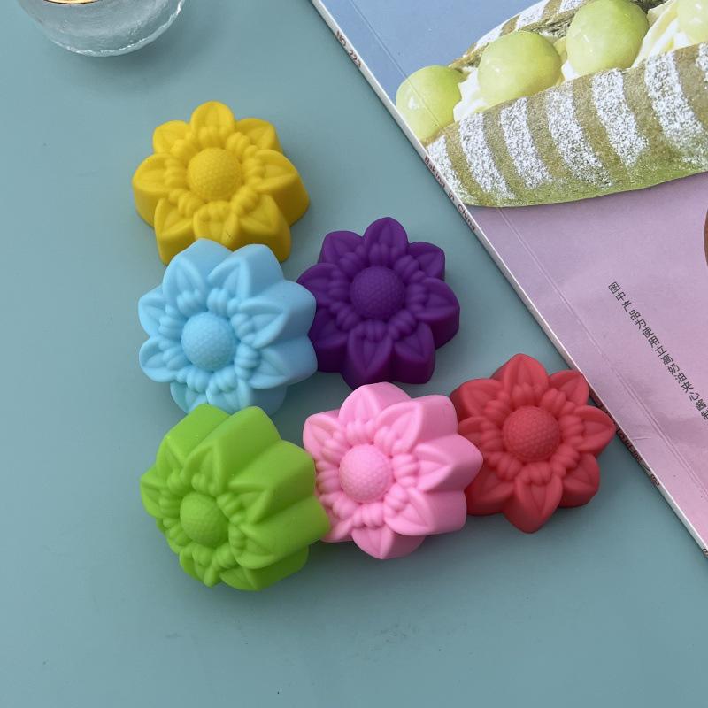 Красочные силиконовые формы для выпечки в виде роз - 5 см формочки для кексов и маффинов, формы для пудинга, желе и мыла