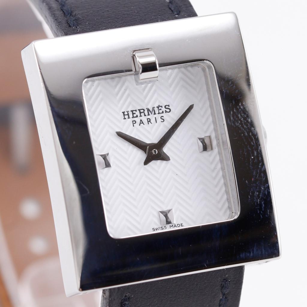 Hermes Наручные часы Часы BE1.110 Белый циферблат Нержавеющая сталь/кожа Кварцевые Аналоговый дисплей Женские Б/у