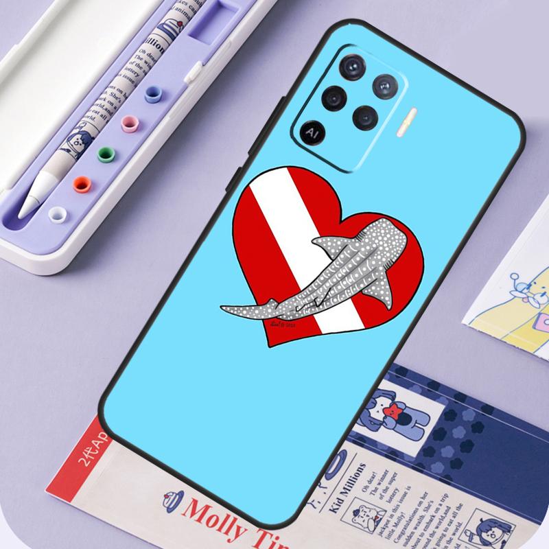 Китовые акулы Для Oppo A60 A80 A40 A94 A74 A54 A15 A18 A38 A58 A78 A98 A16 A76 A96 A57 A17 A77 A5 Pro Чехол