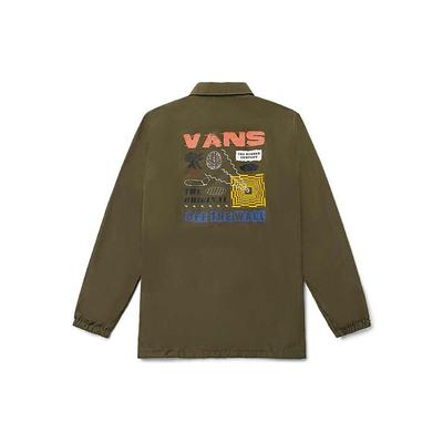 Vans Куртка со спортивным воротником и забавным узором, куртка унисекс, зеленый в стиле милитари VN0A5H8RKCZ