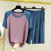 Men Women Spring Summer Plus Size Short Sleeved T Shirt Pajamas Sleepwear Home Wear Couple's Twopiece Sets