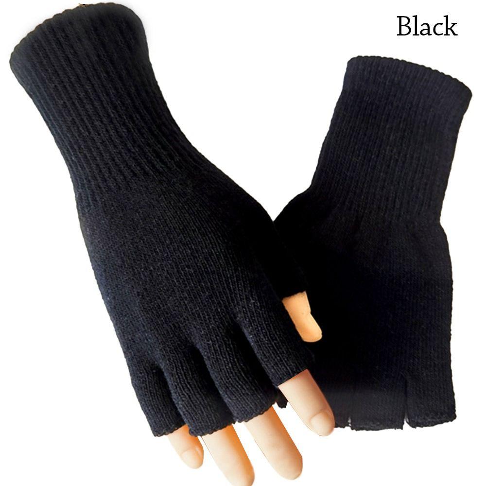 Длинные митенки без пальцев, утолщенные, зимние вязаные перчатки для мужчин и женщин