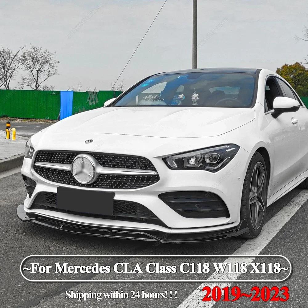 Для Mercedes Benz CLA Class C118 W118 X118 CLA180 200 220 250 CLA35 CLA45 AMG 2019-2023 Накладка на передний бампер Диффузор Сплиттер Защита