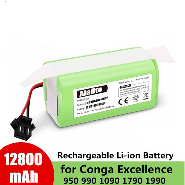 Литий-ионный аккумулятор 14,4v12,8ah для Cecotec Conga Excellence 950 990 1090 Ecovacs Deebot Dn621 601/605 Eufy Robovac 35c Panda I7 V710