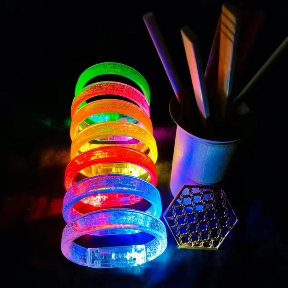 10 Pieces High Transparency Light Up Bangle Glow in The Dark Luminous Wristbands  Night Events