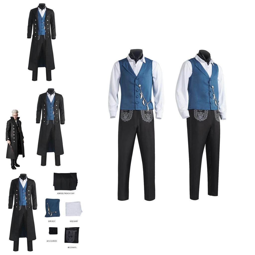 Завораживающий костюм для косплея Фантастических тварей 3 для персонажа Джонни Деппа Гриндевальда