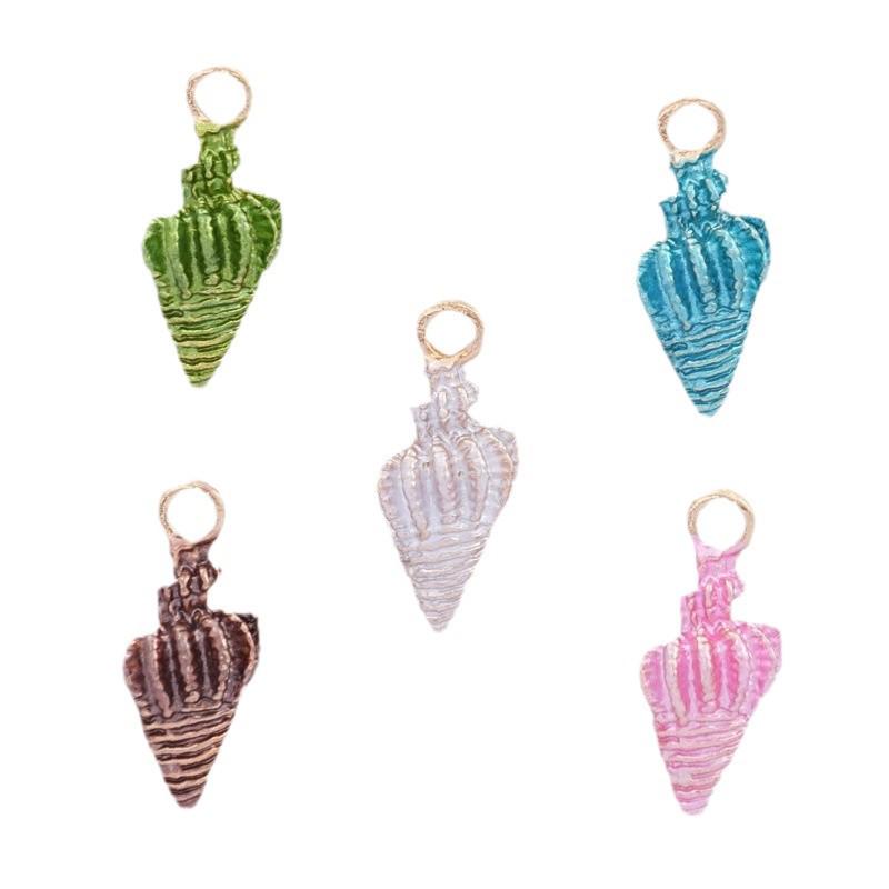 Korean Alloy Pearlescent Seashell & Starfish Pendant for DIY Jewelry Accessories