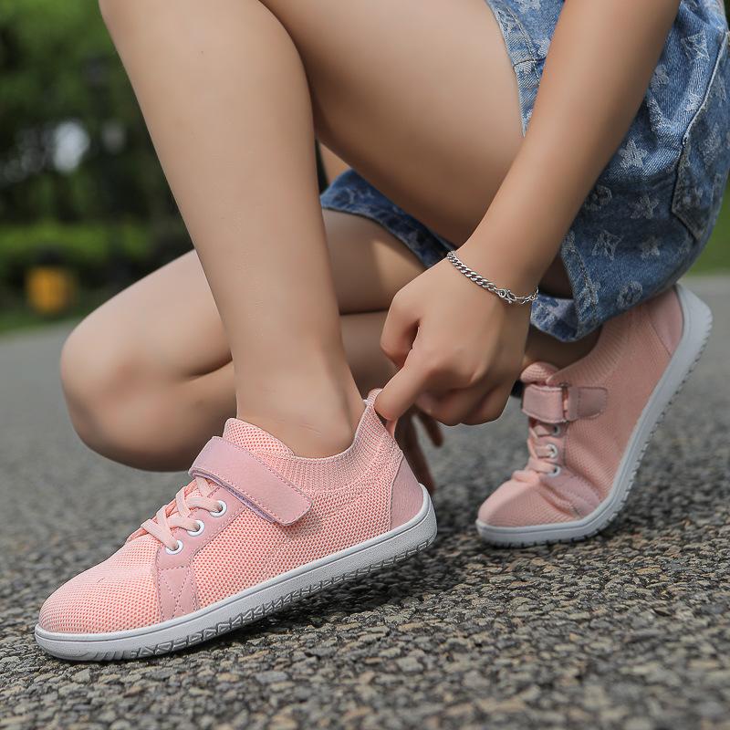Kids Wide Toe Sports Shoes Breathable Barefoot Walking Shoes Children Elastic Casual Sneakers Outdoor Trainers Non-slip