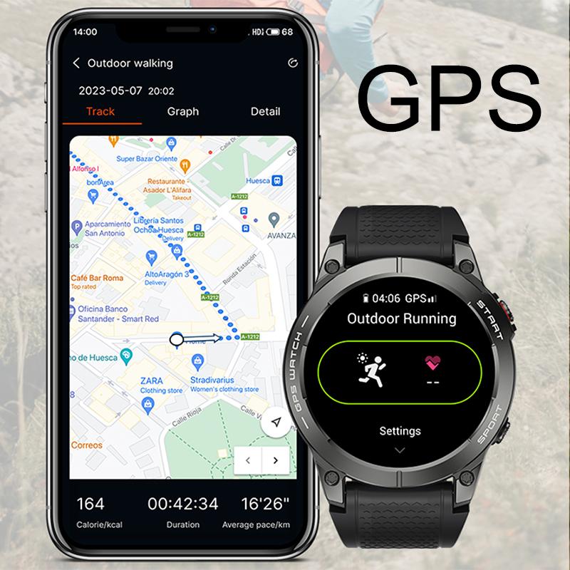 SACOSDING Apollo-06r Pro GPS Smart Watch Ultra HD 466*466 AMOLED Display Built-in GPS HD Bluetooth Call Sports Swim Waterproof Smartwatch