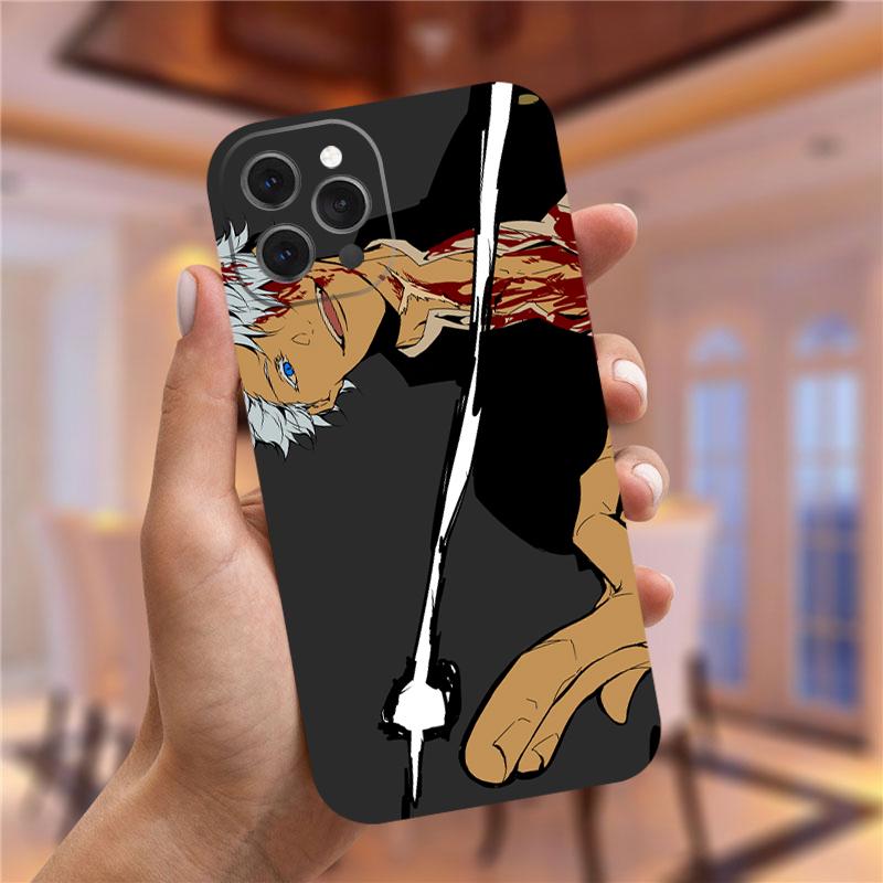 Jujutsu Kaisen Gojou Satoru Luxury Phone Case for iPhone 11 13 Shell for iPhone 12 Pro Max X XR XS 7 8 Plus SE 2020 Black Cover