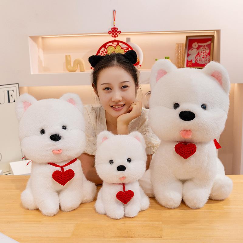 Cartoon Love Puppy Dog Doll Plush Toy West Highland Doll Girl Soothing Rag Doll Birthday Gift