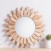 Деревенское Деревянное Украшение Подсолнух Настенное Зеркало Цветок Деревянная Рама Подвесное Зеркало Украшение Дома для Гостиной Спальни Фермерского Дома