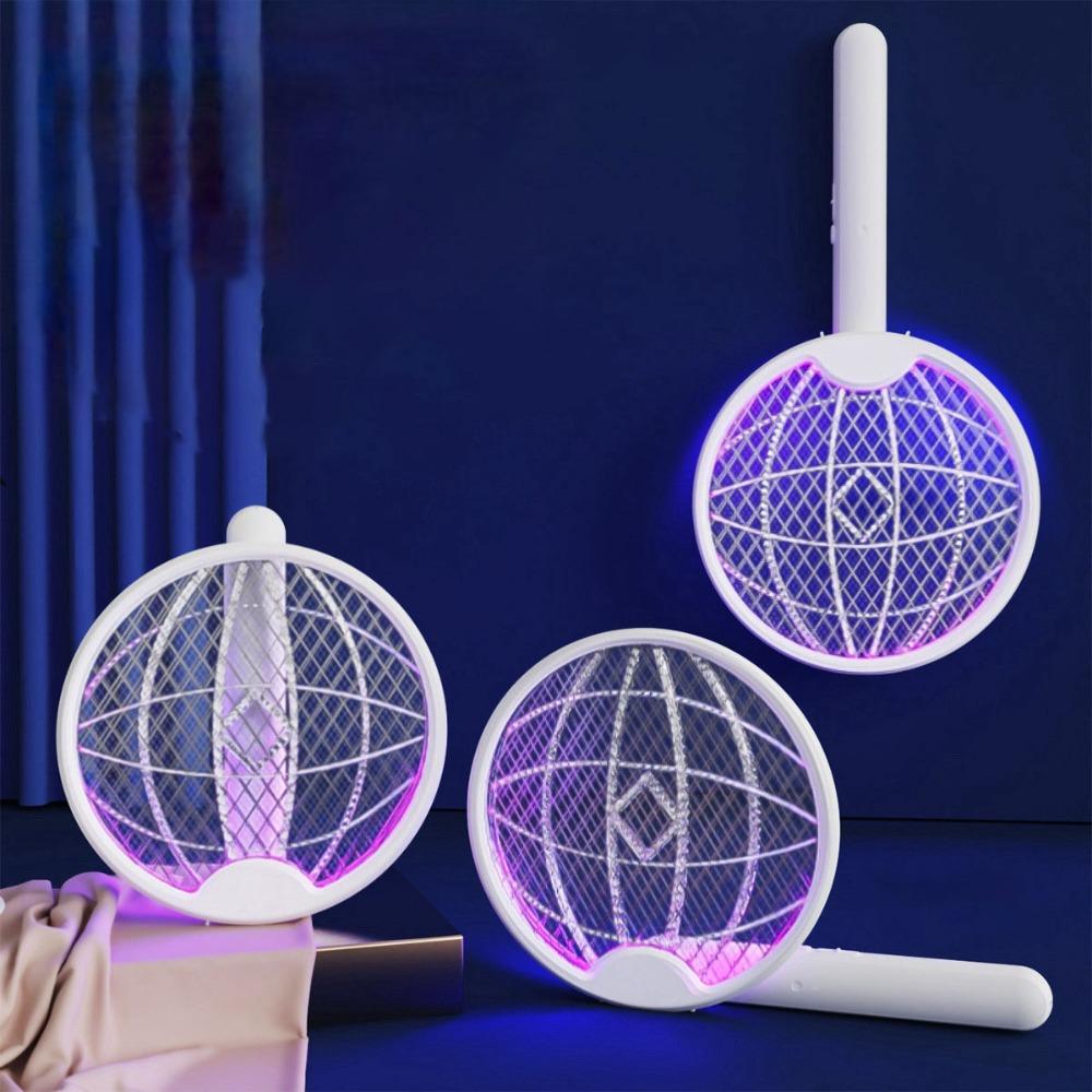 Foldable Electric Mosquito Swatter Rechargeable Fly Swatter Trap Bug Zapper  Dormitory
