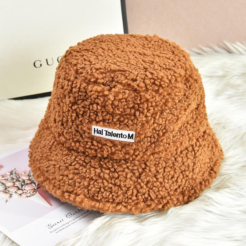 Faux Fur Winter Bucket Hat Women Korean Thickened Warm Wool Hats Bob LADY Panama Outdoor Hiking Fisherman Hat