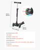 VEVOR Kick Scooter for Kids Ages 3+, 3-Wheel Toddler Scooter with Light-Up Wheels, Adjustable Height Handlebar, Wide Anti-Slip Deck