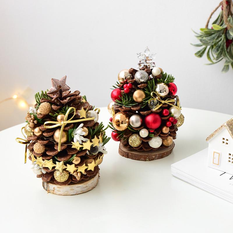 Mini Pine Cone Christmas Tree Desktop Ornament