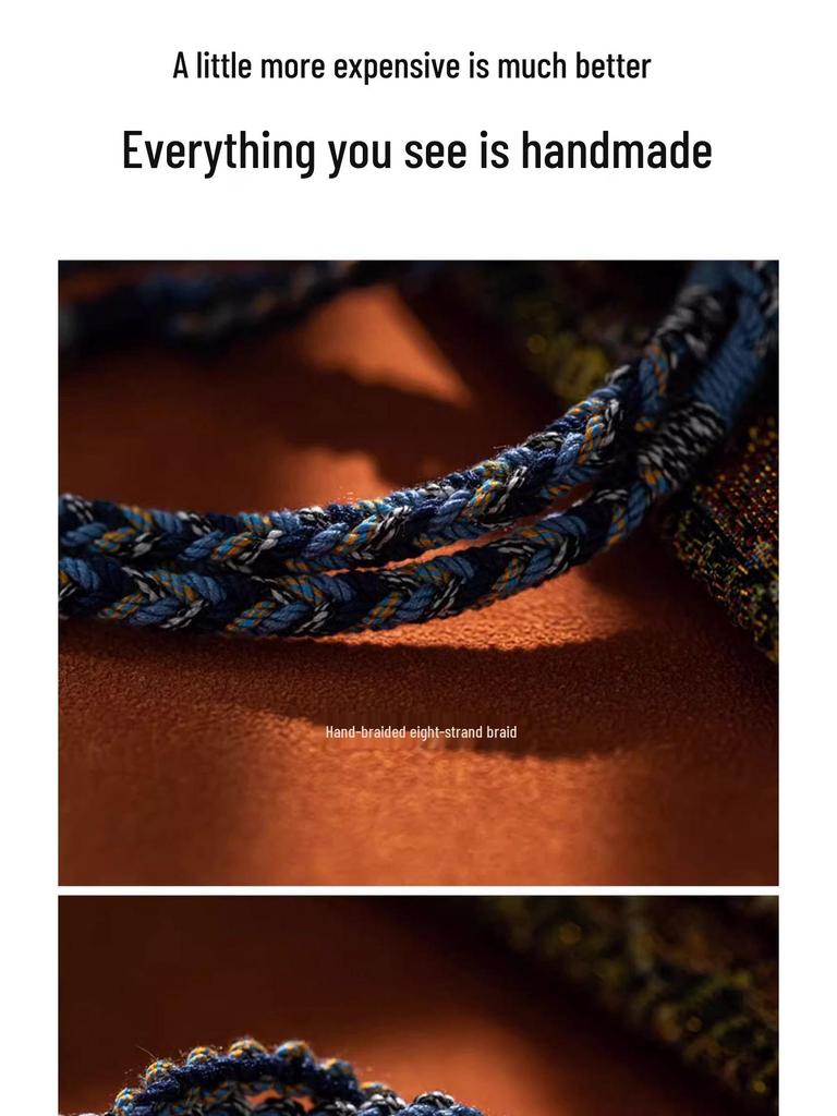 Тибетское ожерелье-компас «Восемь сокровищ» с плетеным шнурком и подвеской-танкой с мантрой