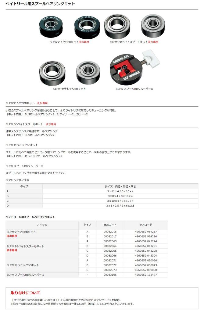 Daiwa SLP WORKS Bearing Kit SLPW BB Bait Spool Kit Freshwater Only A Inner Diameter X Outer Diameter X Thickness (mm) 5 X 11 X 4 3 X 10 X 4 Reel