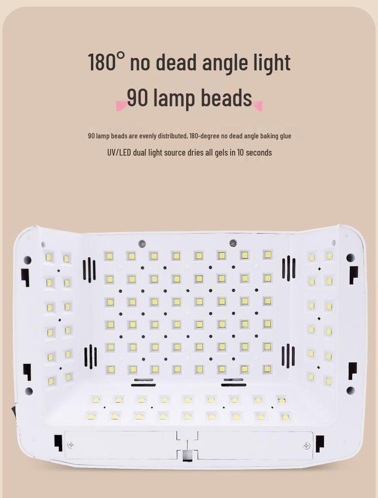 Перезаряжаемая УФ/LED лампа для ногтей 380 Вт с подставкой для рук для маникюра обеих рук