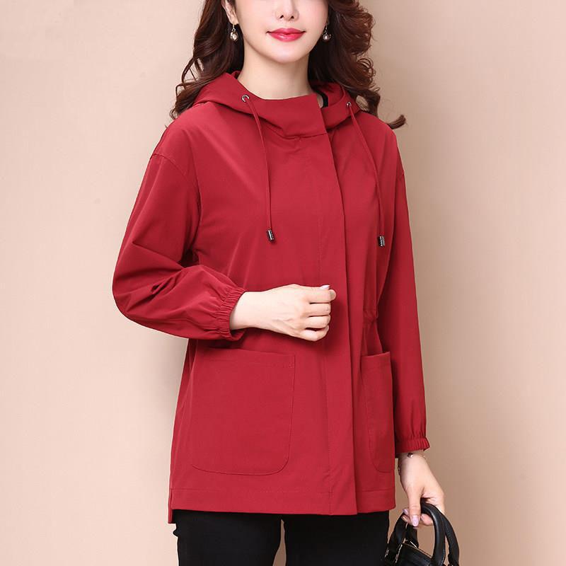 Женский короткий тренч для весны и осени, корейский стиль, свободный, универсальный, приталенный, с капюшоном, верхняя одежда