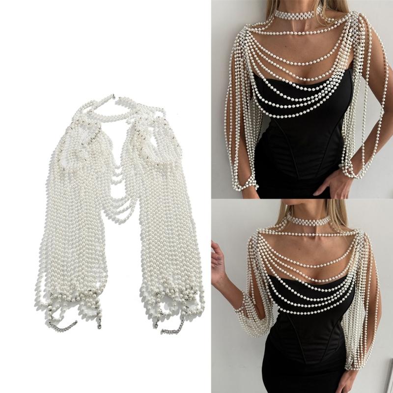 Жемчуг Body Jewelry Покрытие, устойчивое к поту, для пляжных свадеб и вечеринок у бассейна Компоненты с кисточками DIY для стайлинга