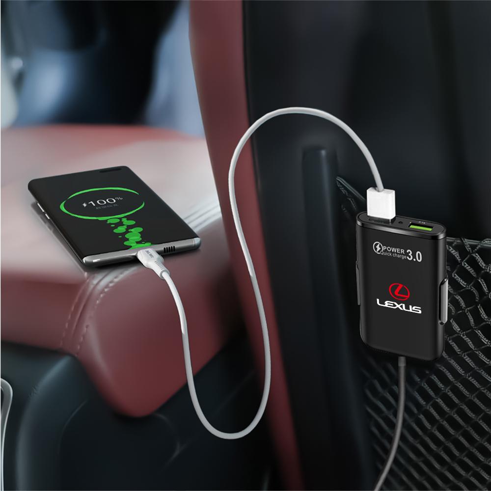 crptuz1 3 In1 Car Fast Charger Car Socket Adapter USB Extended Wire Car Accessory For Lexus RX450h Al20 CT200h IS300h ES300h NX RX GS IS