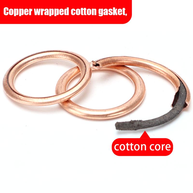 110pcs copper-clad cotton gaskets, compression sealing gaskets, suitable for automotive oil drain plugs and compression washers.