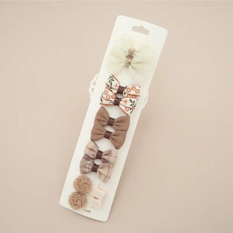 10 шт., заколки для волос с бантом для маленьких девочек, милые детские заколки в клетку в горошек с цветочным принтом, детские заколки для волос, детские заколки, аксессуары для детских волос