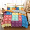 Building Block Duvet Cover Single Queen Bedding Set Colorful Toy Cubes Blocks Printed Soft Microfiber Quilt Cover for Teen Girls
