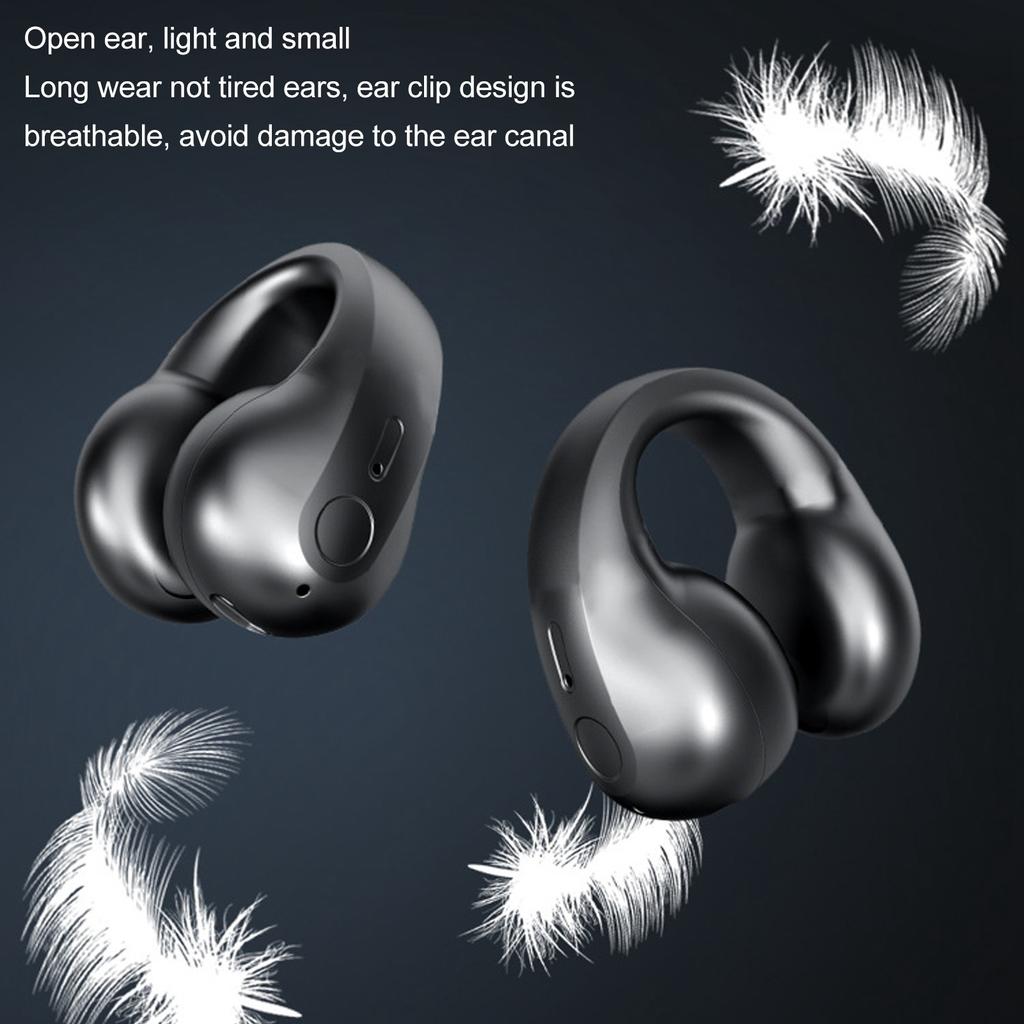 Наушники Bluetooth с клипсой, открытые наушники с низкой задержкой и шумоподавлением, беспроводные наушники с клипсой и светодиодным индикатором питания