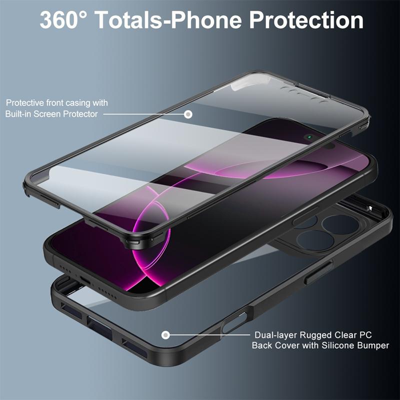 Прозрачный чехол с полной защитой корпуса 360 для iPhone 17 Pro Max iphone17 Air 5G, противоударный бампер для переднего экрана