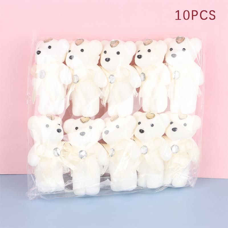 10Pcs 12Cm Bear Flower Bouquet Toy Cartoon Doll Foam Bouquet Gift Party Decor