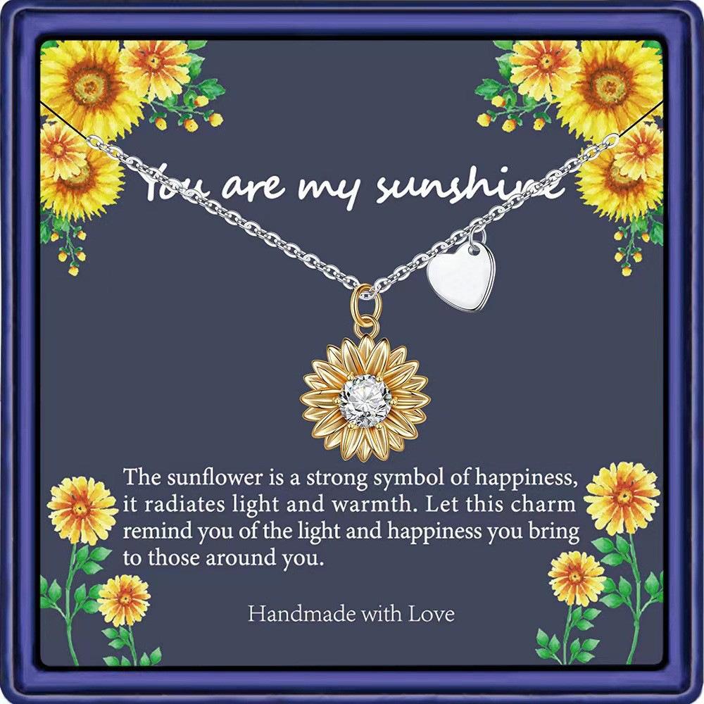 S925 Silver Versatile Necklace for Women, Elegant Sunflower Pendant, Gold-Plated Clavicle Chain