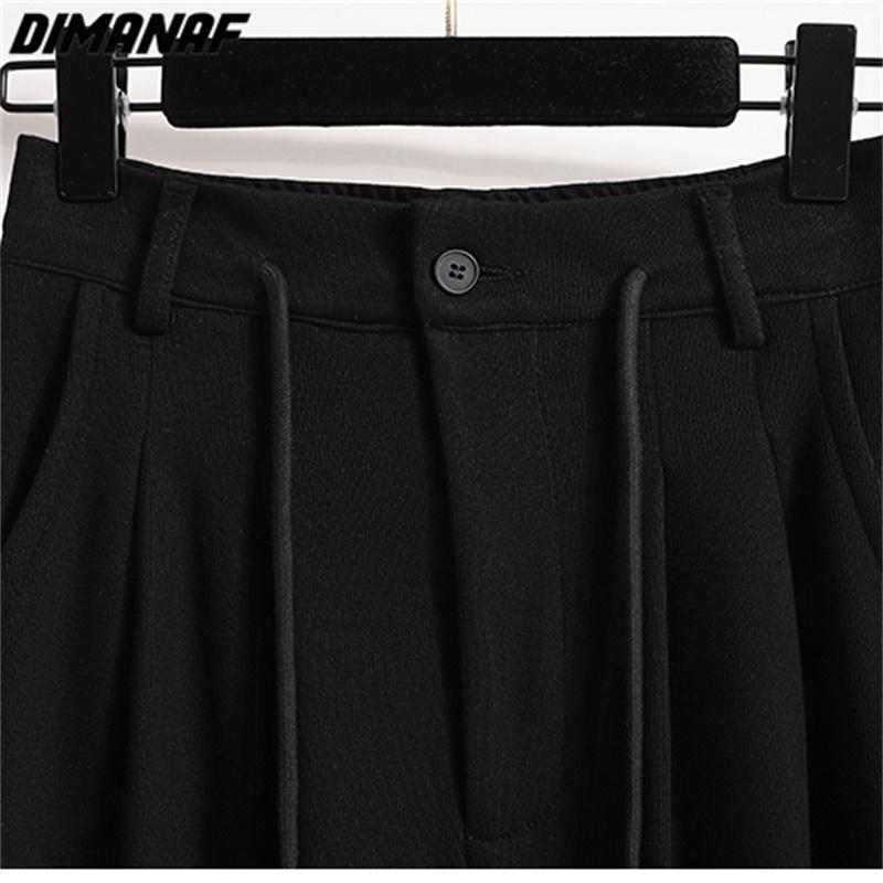 Dimanaf 2024 Большие размеры Длинные брюки Женские эластичные свободные однотонные хлопковые свободные повседневные женские базовые брюки