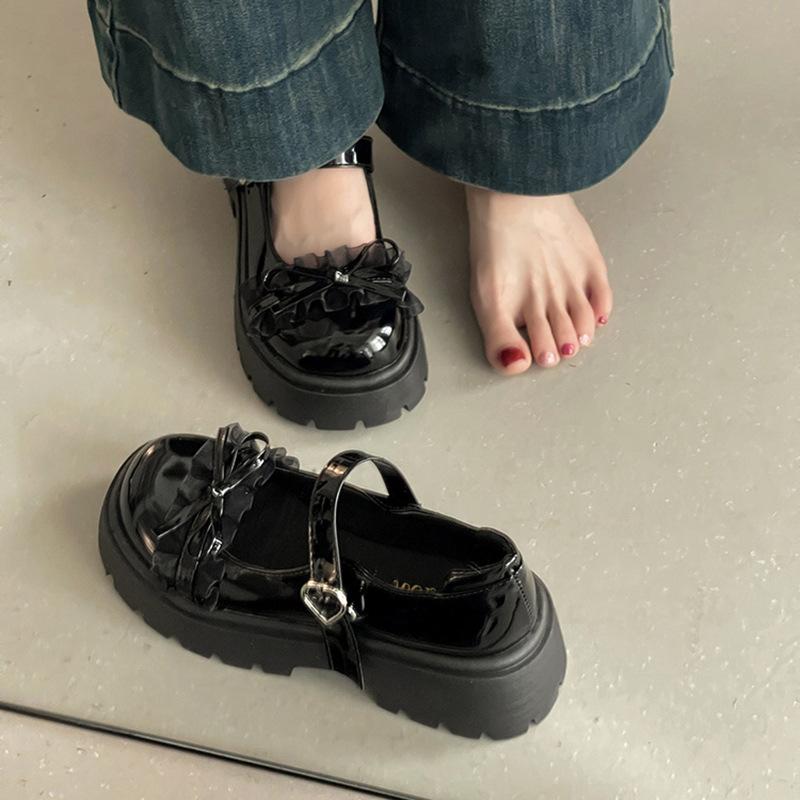 Японские милые туфли-лодочки на платформе с кружевом, женские, лето 2025, новая коллекция, универсальные туфли Мэри Джейн