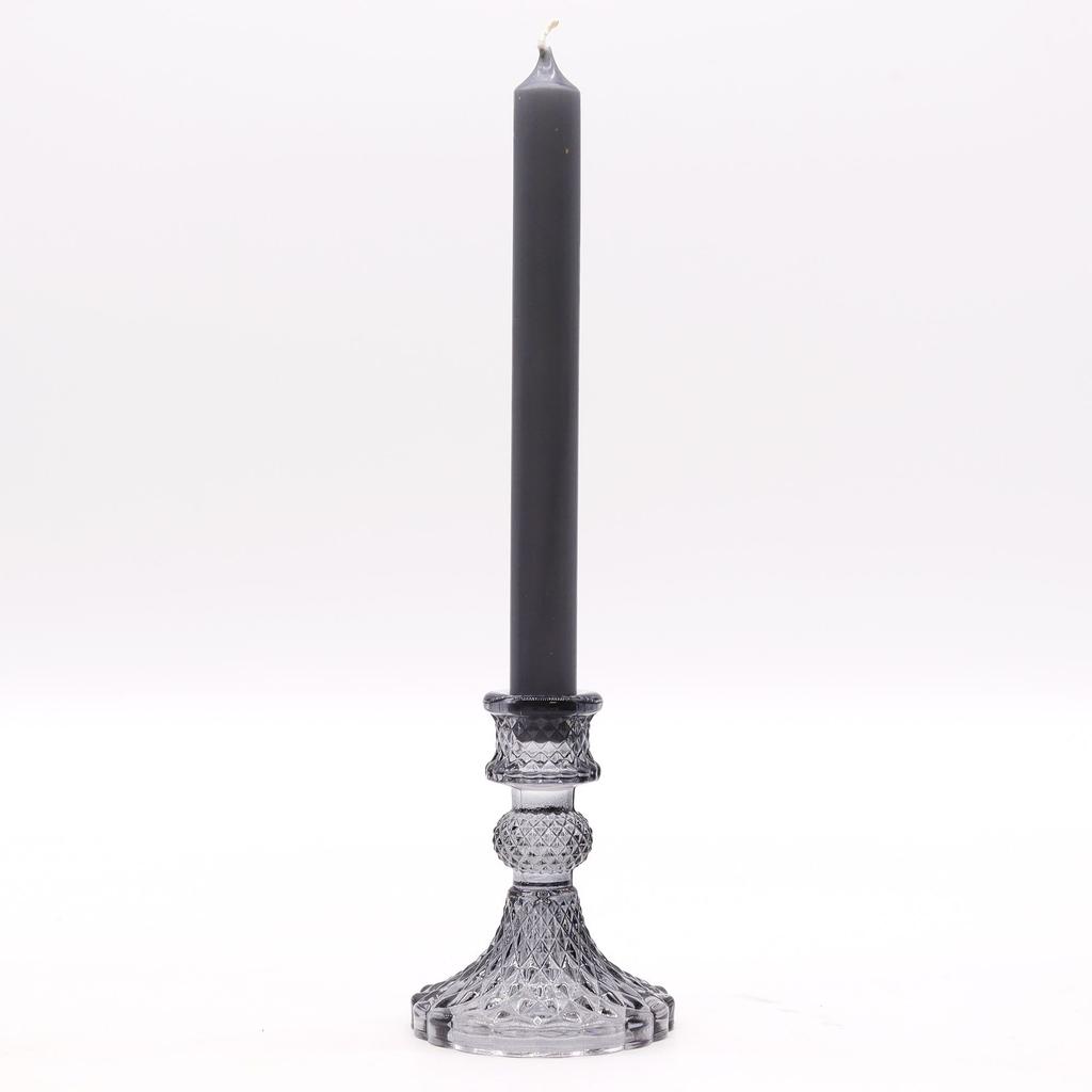Candle Holder Set Vintage Midnight Grey, 2 Pieces