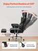 Executive Office Chair High Back Chair Footrest & Removable Armrests Black