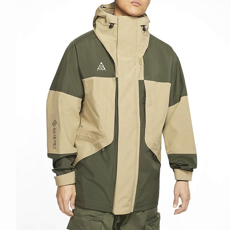 Nike Мужская уличная куртка с капюшоном Gore-Tex серии ACG, мужские куртки в стиле милитари, зеленый, хаки, CT2937-325