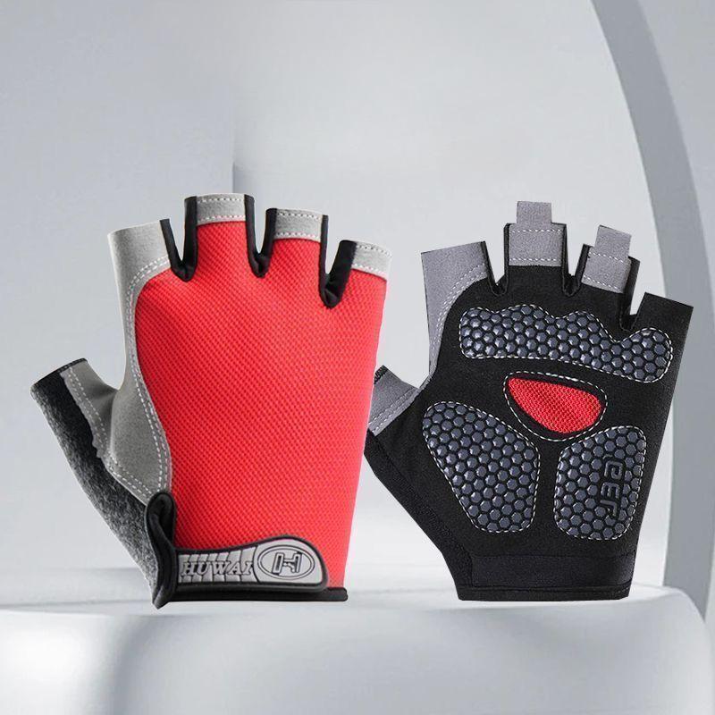 Велосипедные перчатки для езды на открытом воздухе из хлопка с полупальцами, спортивные мужские и женские, дышащие, амортизирующие, нескользящие